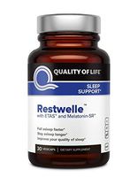 Quality of Life Sleep Support - Restwelle – Premium Natural Sleep Aid Supplement – Non Groggy formula with ETAS and Melatonin SR – Fall asleep Faster and Sleep Deeper – Non Habit Forming – 30 Capsules