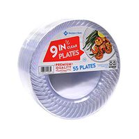 Member's Mark Clear Plastic Plates, 9" (55 ct.) - 1 Pack