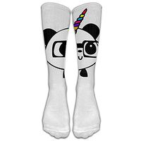 Pandacorn Unicorn Kawaii Rainbow Horn Custom Knee High Socks Football Baseball Long Stockings For Men Women