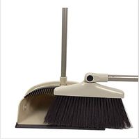 Stainless Steel Broom Dustpan 2-Piece Set, Rotatable and Detachable Broom Duster with Scraper Design Suitable for Floor Cleaning,a