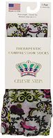 Celeste Stein Therapeutic Compression Socks, Purple Angels, 15-20 mmhg, 1-Pair