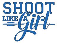 Home Grown Claremore Shoot Like a Girl | Vinyl Sticker Decal | 5.5" Wdith X 4.057" Height (Blue)