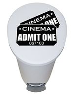 The Furniture Cove New 2.6 Gallon White Plastic Step Trash Can Waste Basket Featuring the Choice of Your Favorite Novelty Themed Logo - FREE Trash Liner Included (Admit One)