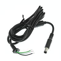 Computer Cables Original DC Tip 7.4x5.0mm Plug with pin Light Connector Power Cable for Dell Laptop Adapter Cord 1.8Meter - (Cable Length: 180cm, Color: Black)