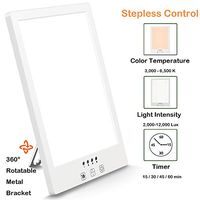 Sun Lamp LED White Warm Sun Light UV-Free 2000-10000 Lux Gradient Brightness Timer Function and Touch Control for Home Office Use