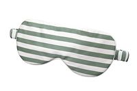 LULUSILK Mulberry Silk Sleep Eye Mask Blindfold Large with Elastic Strap Headband, Soft Eye Cover for Women Men Deep Night Sleeping, Travel Nap with Fashion Stripe (Green Stripe)