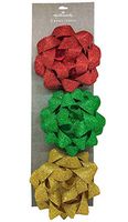 Hallmark Self-Adhesive Signature Holiday Assorted Bow Bundle; Assorted Glitter Bows (3 Bows)