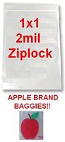 5,000 1x1 2mil Apple Brand Clear Ziplock Bags 1 1010 1" X 5000 Baggies