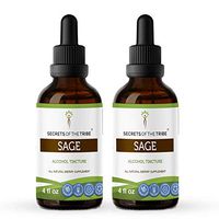 Sage Alcohol Liquid Extract, Organic Sage (Salvia officinalis) Dried Leaf Tincture Supplement (2x4 FL OZ)