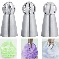 Russian Piping Tips 3 Pcs, Flower Cakes Cupcakes Decorating Tips, Stainless Steel Icing Piping Nozzle Tip Set for Baking and Cake Cupcake Cookie Decorating