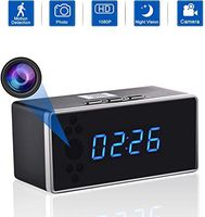 Spy Hidden Camera, WHDSWL HD1080 WiFi Alarm Clock Security Camera Motion Detection Night Vision Loop Recording, for Nanny Home Office (iPhone, Android and PC) ...