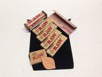 Bundle RAW Organic 1.25 Connoisseur Rolling Papers w/Tips,79mm Roller,Scoop Card,Hydrastone