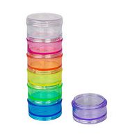 7 Day Weekly Pill Reminder Containers - Stacking, Translucent, Color Coordinated, Rainbow - Make Sure doses Won't be Missed! (Medication, Vitamins, Minerals, Supplements)