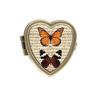 Caikem Vintage Butterfly Retro Style Dictionary Custom Unique Love Heart Shape Pill box Vitamin West Tablet Management Case Decoration Box