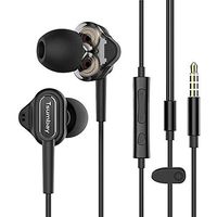 Earphones, Tsumbay in Ear Headphones Earbuds with Microphone and Volume Control, Dual Drivers Earphones with HiFi Audio, Deep Bass, Wired Headset for iOS and Android Phones PC Tablets