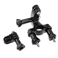 Goliton Motorcycle Bike Sport Handlebar Seatpost Pole Mount with 3 Way Pivot Arm for Gopro Hero4/5/3+/3/2/1/4 Session/5 Session XiaoYI Xiaomi - Max for 4cm Diameter - Black