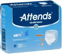 48APP0710CA - Attends Underwear Super Plus with Leakage Barriers, Youth/Small