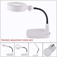 MYMGG Illuminated Tabletop Magnifying Glass Lamp with LED Light - 10X Lighted Desktop Magnifier - Hands Free Adjustable Design