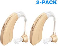 Digital Hearing Amplifier 2 Pack - FDA Approved Personal Sound Device with Batteries, 4 Channels Noise Reduction, Hearing Aid Cleaning Kit for Adults and Seniors