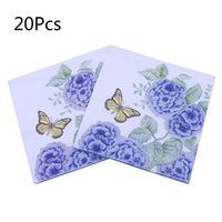 lipiny 20 Sheets/Bag Creative Flower Purple Hydrangea Paper Napkins Guest Wedding Party Tableware Decoration Supply