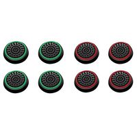 Insten [4 Pair/8 Pcs] Silicone Analog Thumb Grip Stick Cover, Game Remote Joystick Cap for PS4 Dualshock 4/ PS3 Dualshock 3/PS2 Dualshock/Xbox One Wireless/ Xbox 360 Controllers, Black/Green,Black/Red