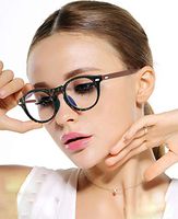 Progressive Round Blue Light Blocking Reading Glasses Spring Hinge for Women Retro Anti Blue Rays Presbyopic Glasses Diopters Anti Eyestrain/Reduce Headache Reading Eyeglasses 1.5X