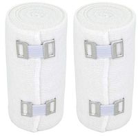 Nexskin 4" Organic Latex Free American Cotton - Comfort Elastic Bandage with Clip Fasteners - White, 2 Pack