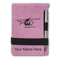 Mini Notepad, Helicopter 1, Personalized Engraving Included (Pink)