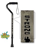Walking Cane Offset Foam Handle Aluminum Adjustable US Army Veteran Military Men or Women