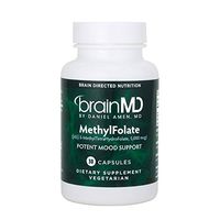 Dr. Amen brainMD MethylFolate - 5 mg Folate, 30 Capsules - Supports Mood & Heart Health, Promotes Cognition & Overall Wellbeing, Anti-Aging - Gluten-Free - 30 Servings