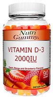 NutriGummy Vitamin D3 Gummy Vitamins 2000iu Supplement Supporting Bone Muscle Teeth and Immune System, Advanced Formula 90 Gummies
