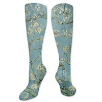 Compression Socks for Women Men Nurses Runners - Best Medical Stocking for Travel, Maternity, Running, Athletic, Varicose Veins - Van Gogh Almond Blossom Art