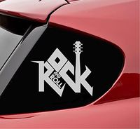Rock and roll Music Guitar Electric Vinyl Decal Sticker (Satin Silver)