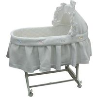 Babykidsbargains Short Pique-Fleece Bassinet Liner Skirt and Hood, White, 13"x29"