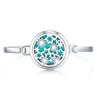 MESINYA New 30mm Aromatherapy/316L s.steel Essential Oils Diffuser Locket bracelet bangle 7'' wrist (Summer Garden)