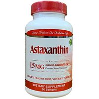 Natural Astaxanthin 15mg, Maximum Strength, 60 Softgels Supports Healthy Joint, Skin, Eye Function (2 Months Supply)