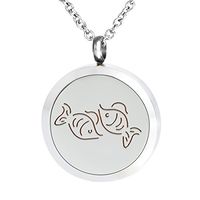 Aromatherapy Essential Oil Diffuser Necklace Perfume Fragrance Pisces Pendant Charms Locket