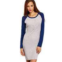 T Shirt Dresses For Women 2019! Liraly Ladies Long Sleeve Splice Color Bodycon Mini Club Dress(Gray ,US-10 /CN-XL)