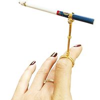 La La Pet Lady Retro Smoking Ring Holder Small Hand Shelf Cigarette Holder Pipe(Golden,M) 