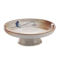 Bowl Bowls Dishware Japanese Ceramic Bowl, Retro High Fruit Bowl Living Room Home Salad Cake Dried Fruit Plate Snack Plate, Size [8.5in, 10in] for kitchen restaurant gifts Household tableware, retro b