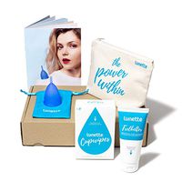 Lunette Menstrual Cup Kit - Blue - Reusable Model 2 Menstrual Cup for Normal to Heavy Flow + Cleansers