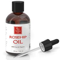 Pure Rose-Hip Seed Oil by Naska, USDA Certified 100% Organic 4Oz, Cold Pressed, Unrefined. Reduce Acne Scars, Nails, Hair and Skin