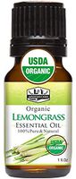 1 fl. Oz / 30 ml Organic Lemongrass Essential Oil, USDA Certified Organic Lemongrass Essential Oil, 100% Pure, Natural Lemongrass Essential Oil