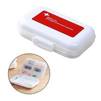 Pill Organizer, Portable Travel Tablet Medicine Vitamin Pill Boxes and Pill Case for Purse or Pocket,4+1 Compartments Pill Box (White)