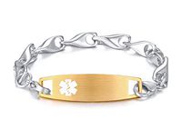 PJ Jewelry Free Engraving Unisex Emergency Medical Alert ID Bracelet Personalized Custom Diabetes Warfarin Bracelet