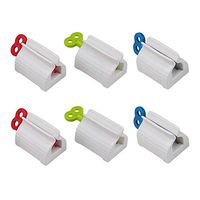 RONRONS 6 Pack Toothpaste Seat Holder Stand,Manual Rotate Hair Color Dye Hand Cream Tube Squeezer Dispenser