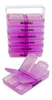 4 Times a Day 7 Day Pill Box Caddy Removable and Easy to Fill
