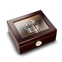 Personalized Capri Glass Top Mahogany Humidor - Filigree