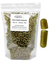 Capsules Express- Size 00 Green Empty Gelatin Capsules 1000 Count - Kosher and Halal Certified - Gluten-Free Pure Bovine Gelatin Pill Capsule - DIY Powder Filling