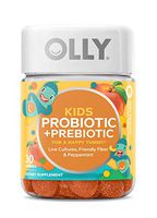 OLLY Kids Probiotic + Prebiotic Gummy Multivitamin, 30 Day Supply (30 Count), Just Peachy, Probiotics, Prebiotics, Peppermint, Chewable Supplement